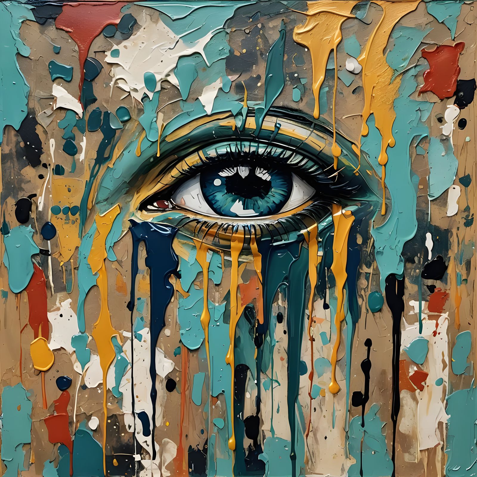 Abstract Art Depicting Crying Figure