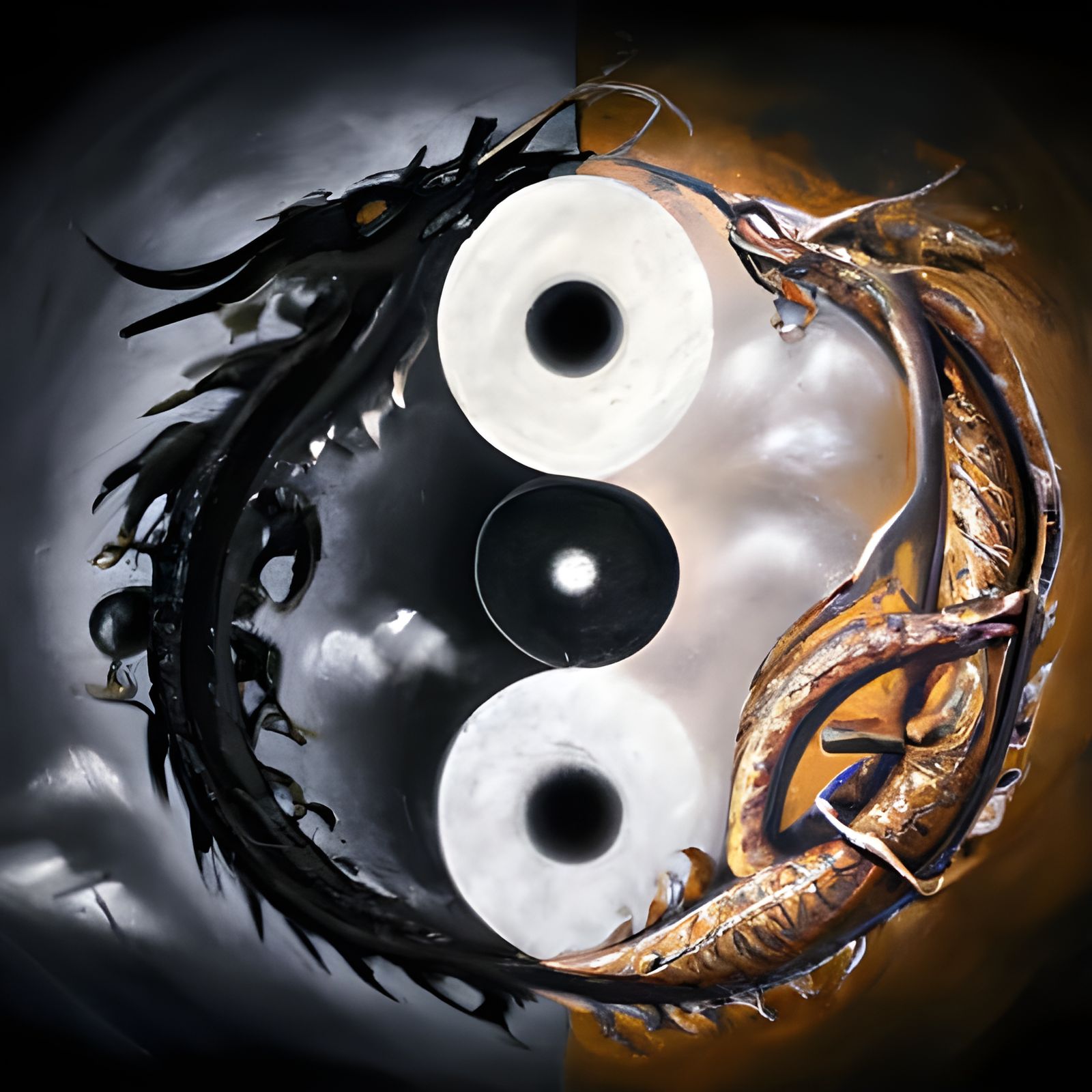 Ying Yang Design with 2 dragons