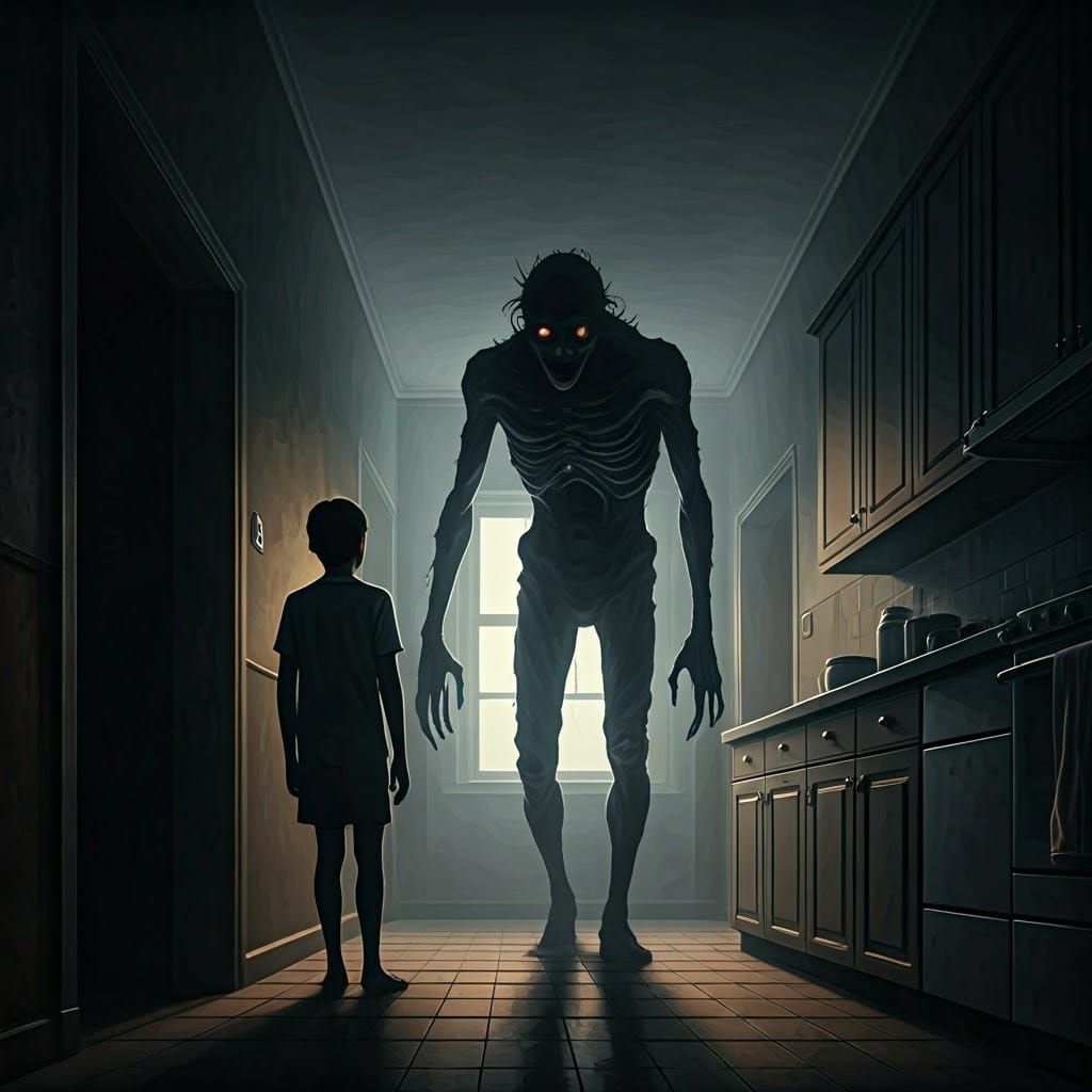 Hallucinatory Sleep Paralysis Demon in Dark Silhouette