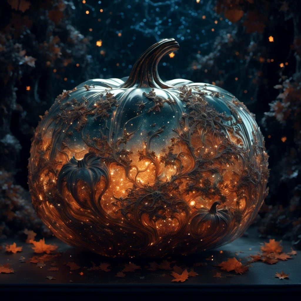 Glass Pumpkin Constellation Explosion