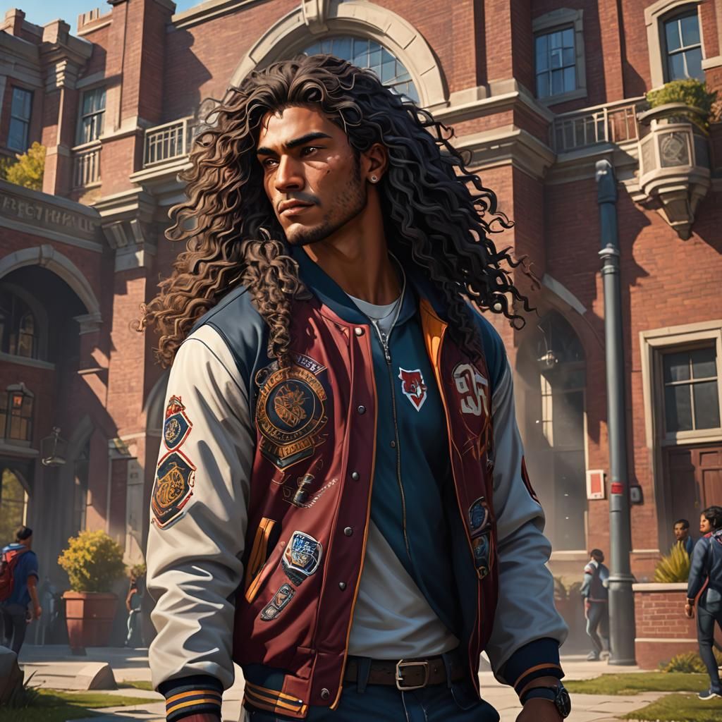 Indigenous College Jock in Detailed Matte Painting