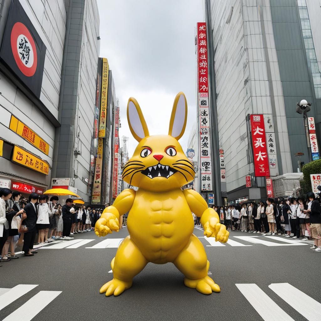 Catzilla vs. Kaiju Bunny in Tokyo