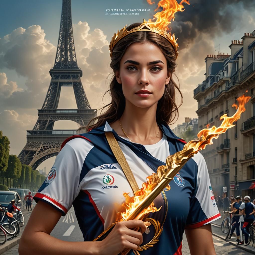 Paris Olympics: Hyperrealistic Portrait of a Woman