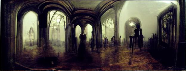 Ominous Shadow Figure Emerging from Darkness in Watercolor