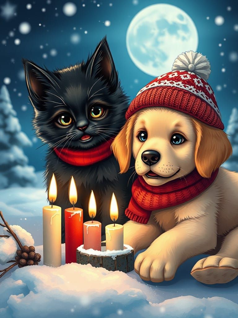 Adorable Furry Friends Play in Snowy Winter Wonderland