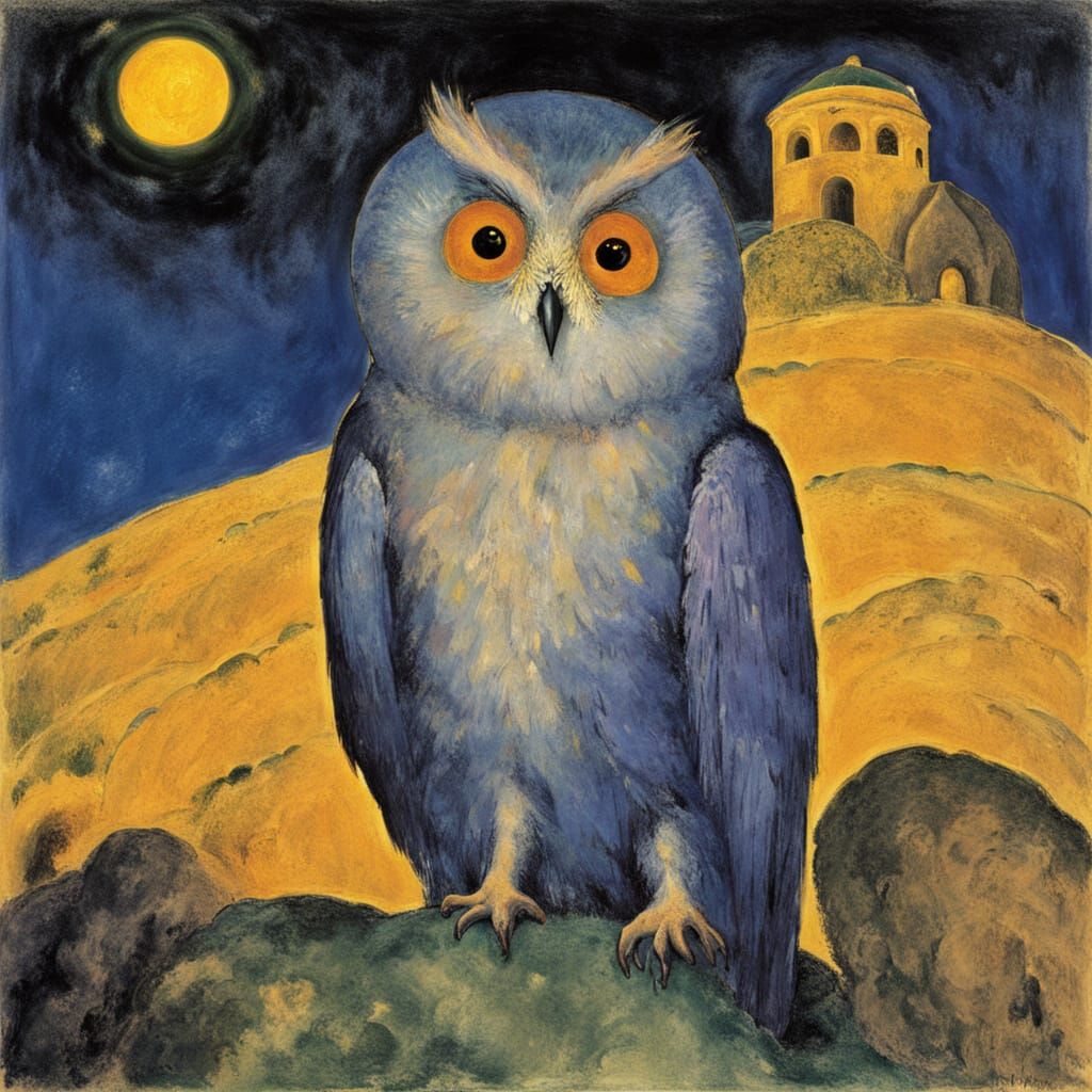 Drunken Martian Owl in Bright Holiday Daylight