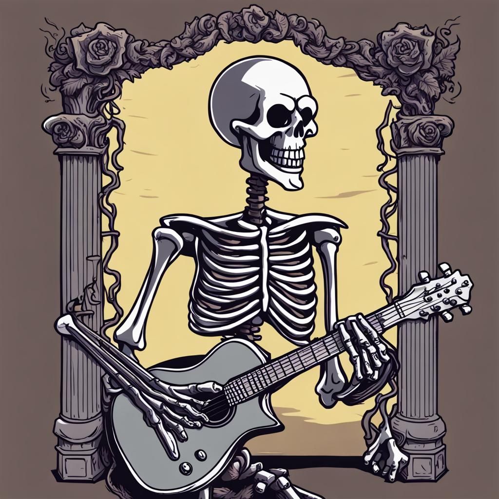 HexeRocker Skeleton Singing Bad to the Bone
