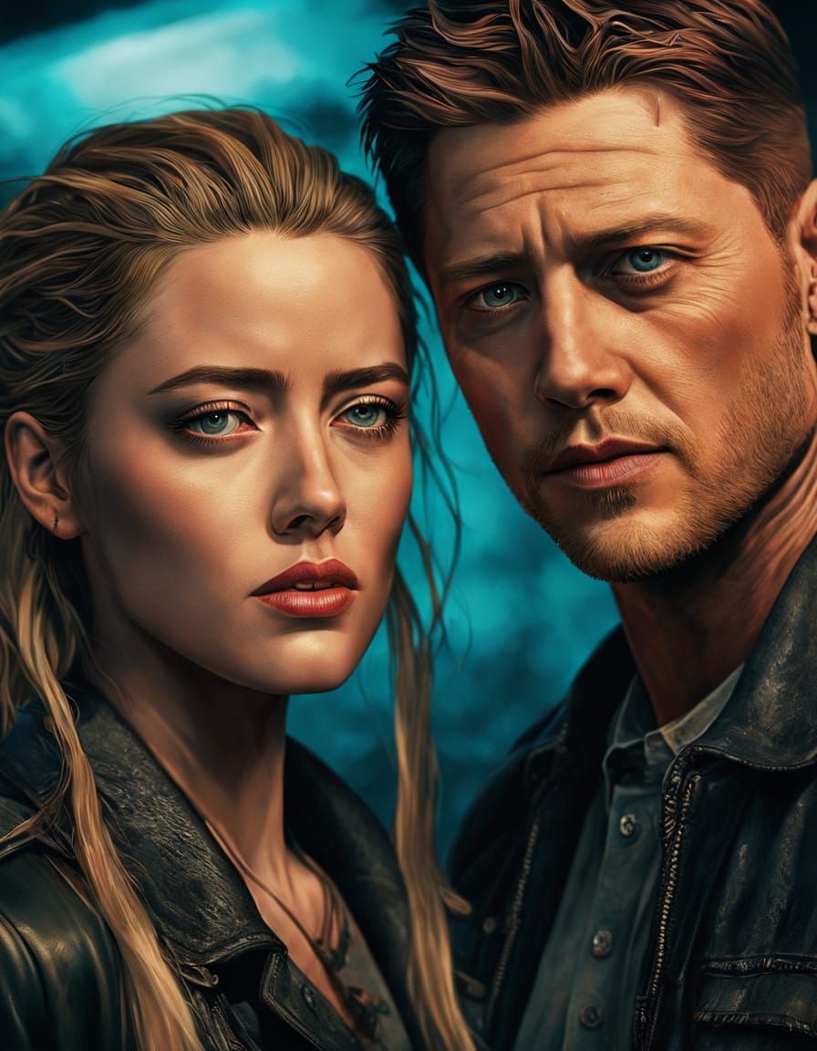 Dramatic Portrait of a Couple in Vibrant, Golden Light