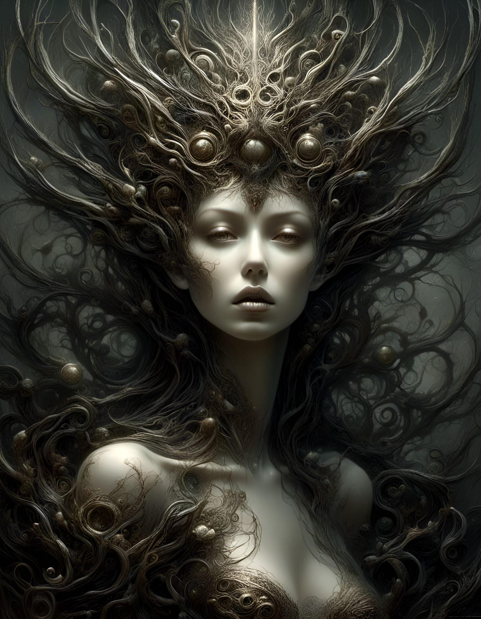 Darkest Fairy in Surreal Horror Style