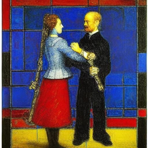 Friendship and Eternity: A Mondrian and Rembrandt Fusion