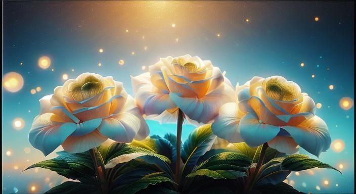 Hibiscus Flowers in Triptych Shadowbox Oil Painting