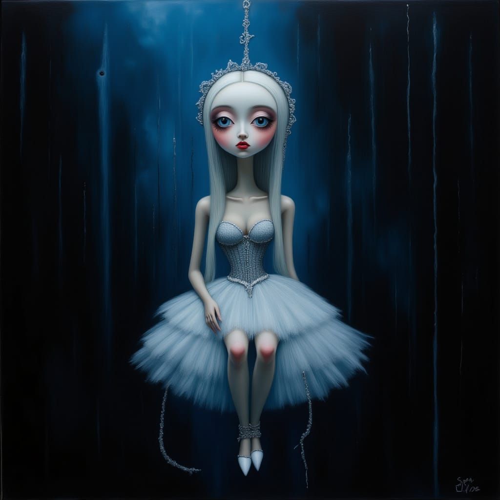 Surreal Aerialist in a Spotlight