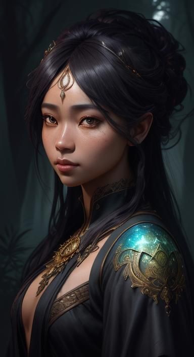 Majestic African Forest Goddess in Detailed Matte Painting