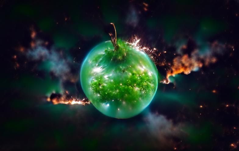 Exploding Green Planet: 8K Resolution Photography
