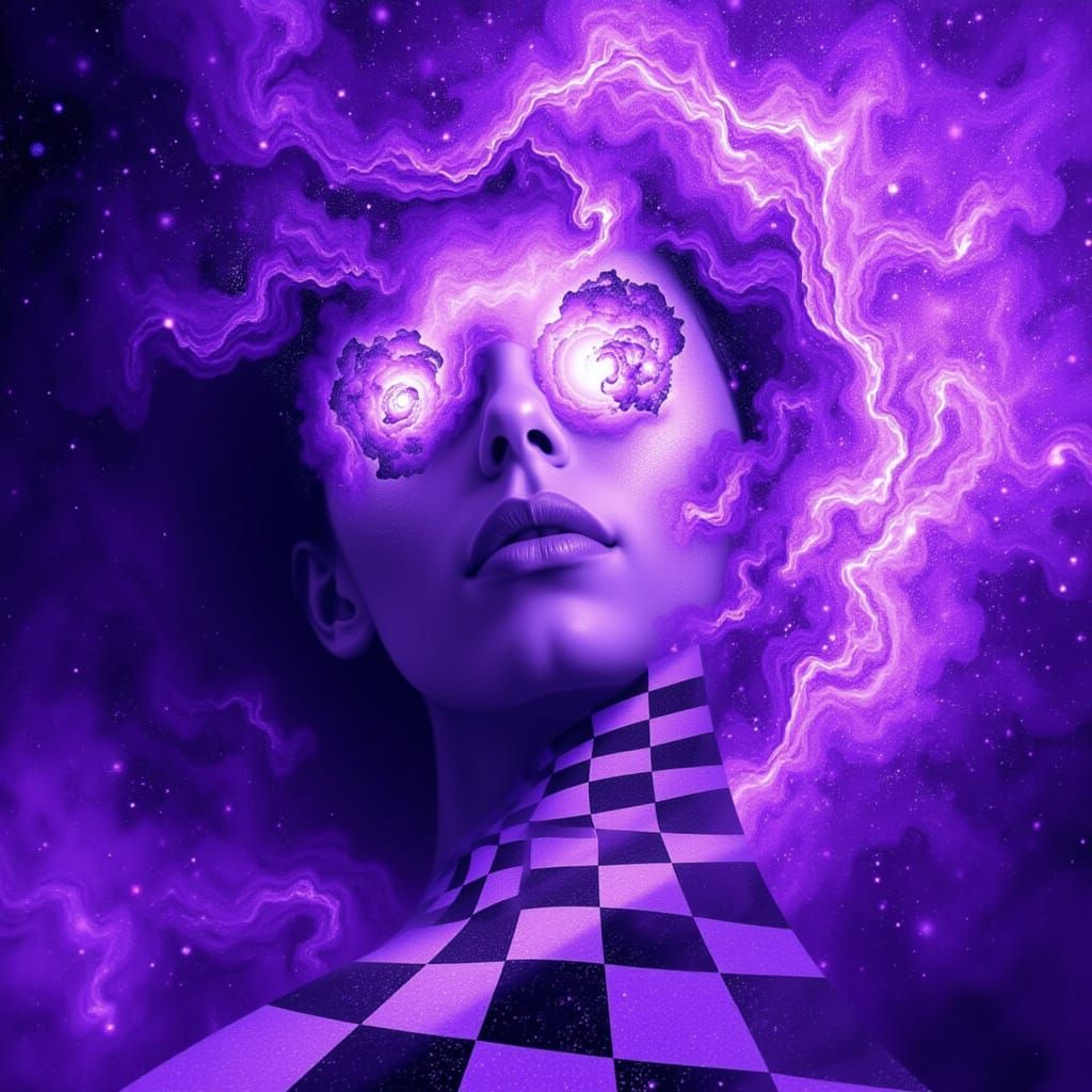 Enchanting Eye Phantasm Girl in Purple Mists