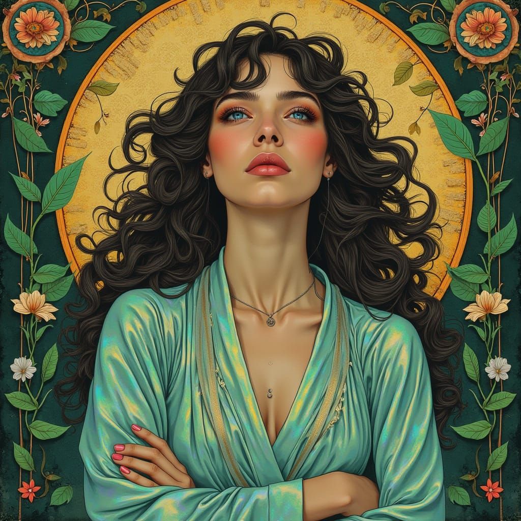 Opaline Woman in Art Nouveau Style