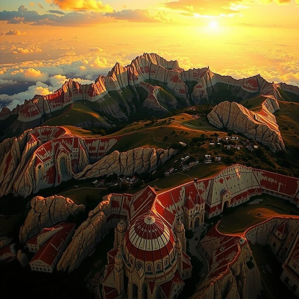 Golden Hour Landscape with Majestic Clouds