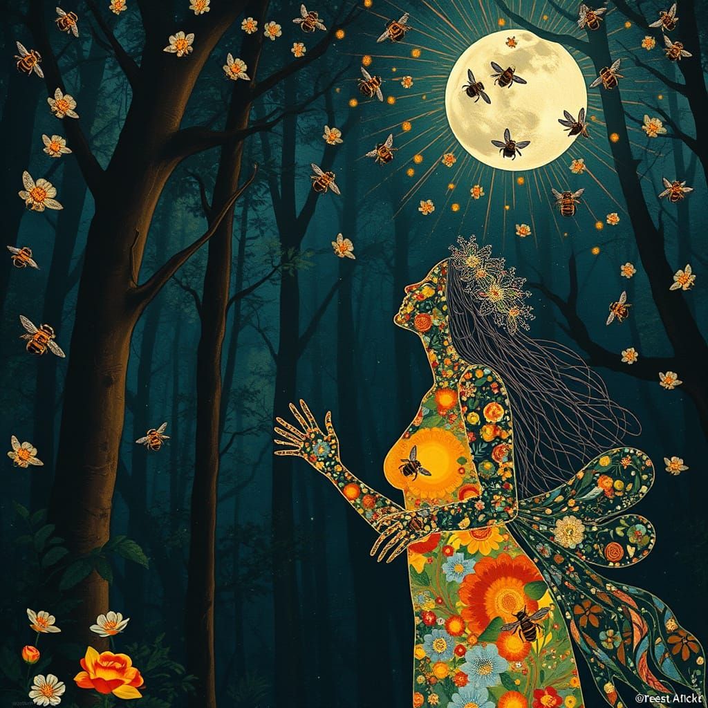 Bio Art Collage: Exile Rebel Sings in Ethereal Forest Under ...