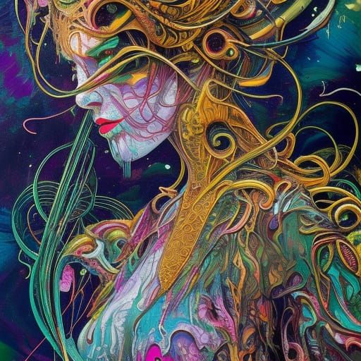 Exotic Alien Dancers in Hyperdetailed Gouache Illustration