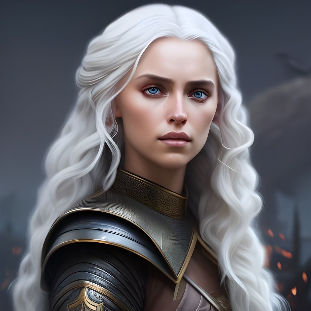 Rhaenyra Targaryen Portrait in Detailed Matte Painting Style