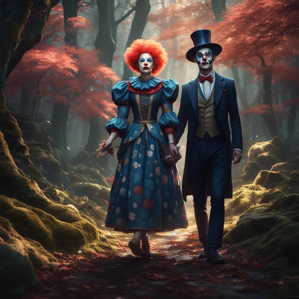 The Blue member from OTK Circus, Calico, secretly pulls Ringmaster James aside.