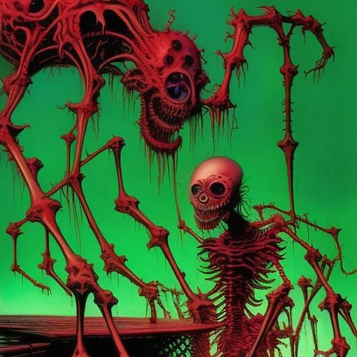 Scary Mechanical Monster in Sinister Horror Style