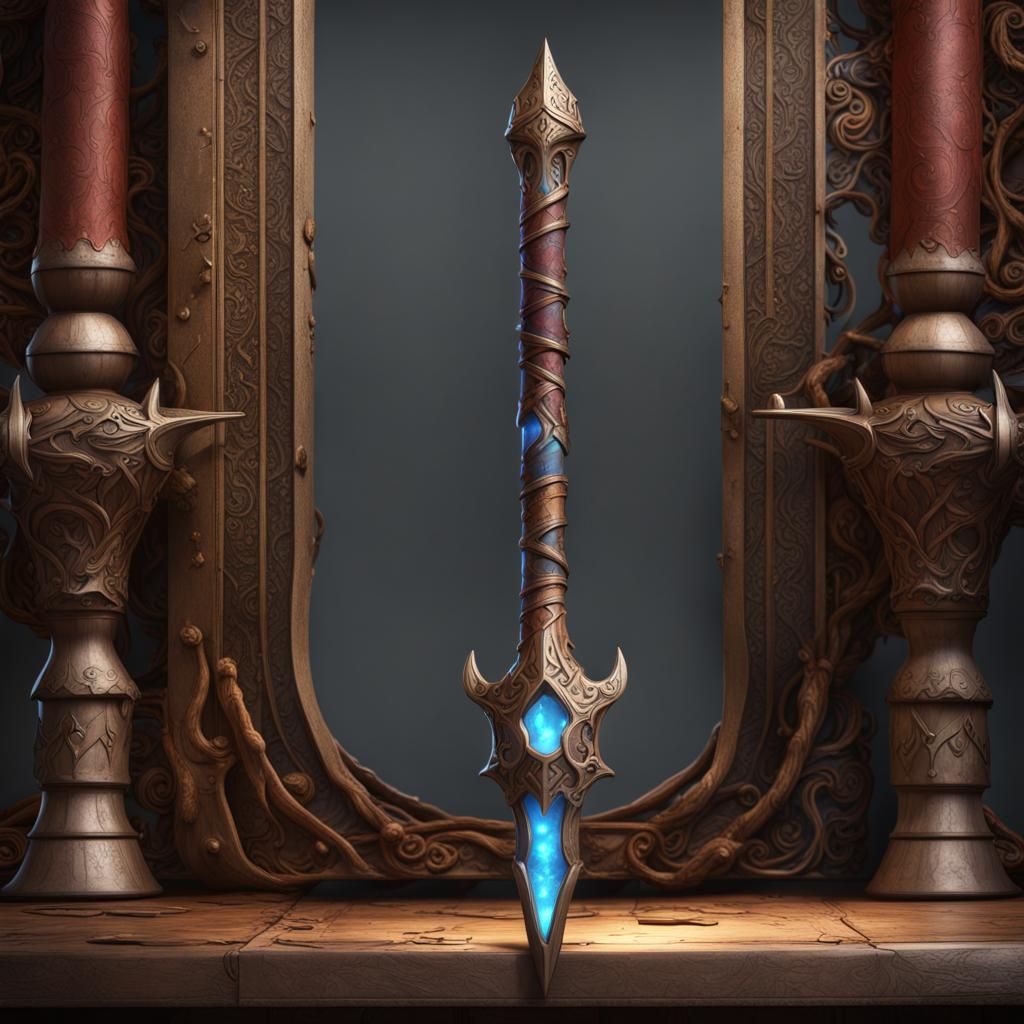 Dwarven Crafted Wand: Detailed Matte Painting