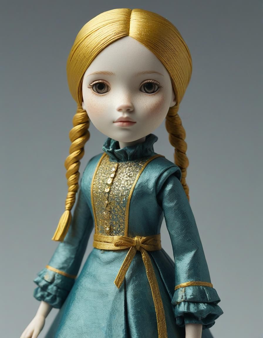Minimalist Gold Elemental Doll: Kristin Allaway Art