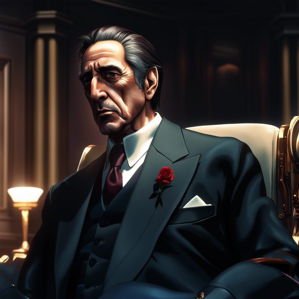 Al Pacino as Anime Concept Art in 8k