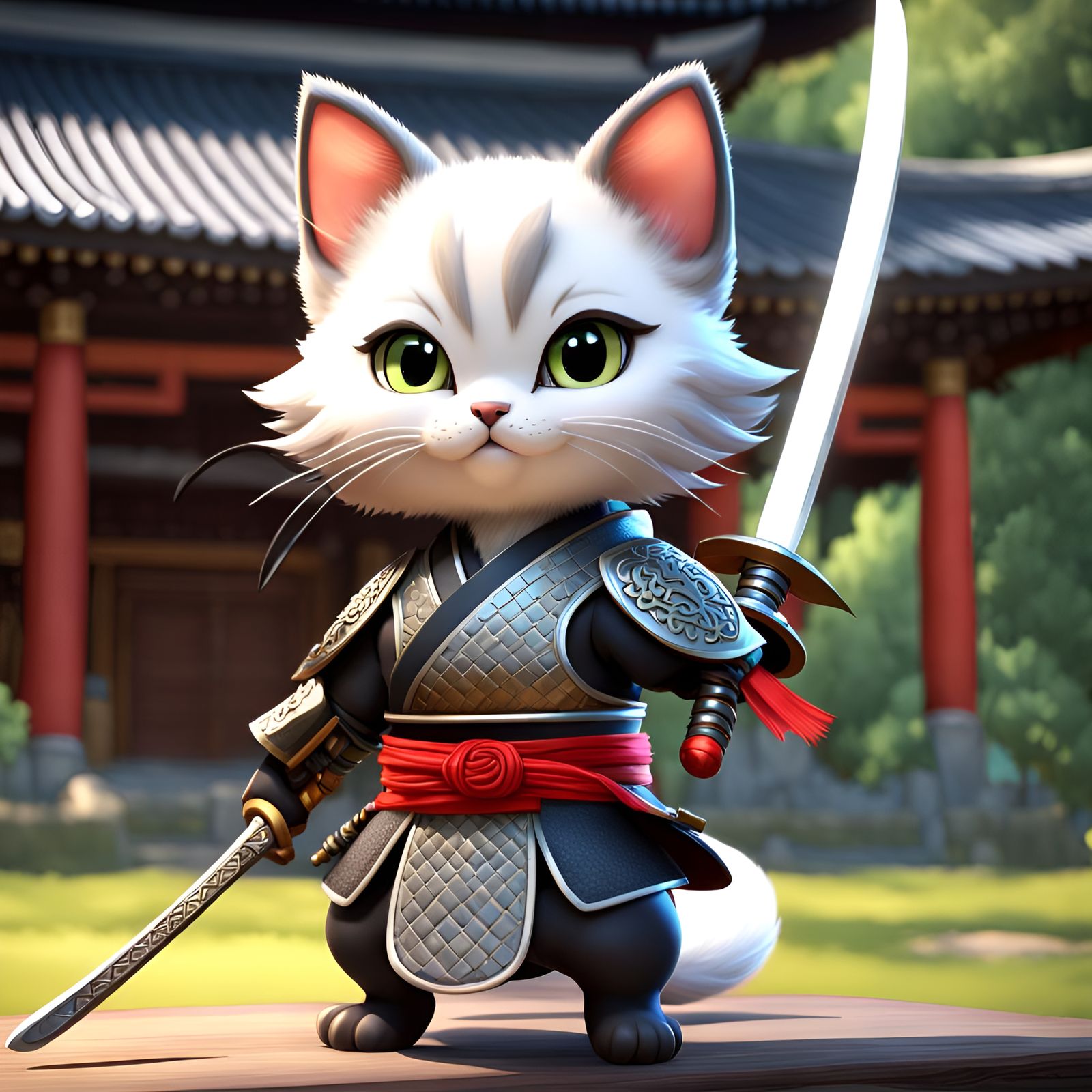 Chibi-san.. samurai kitten :-)