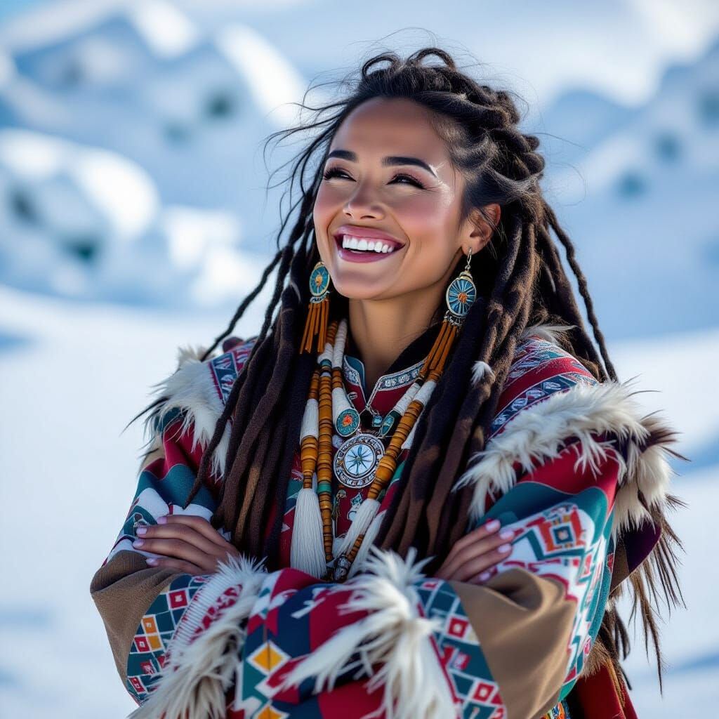 Inuit Woman Portrait in Hyperrealistic Style