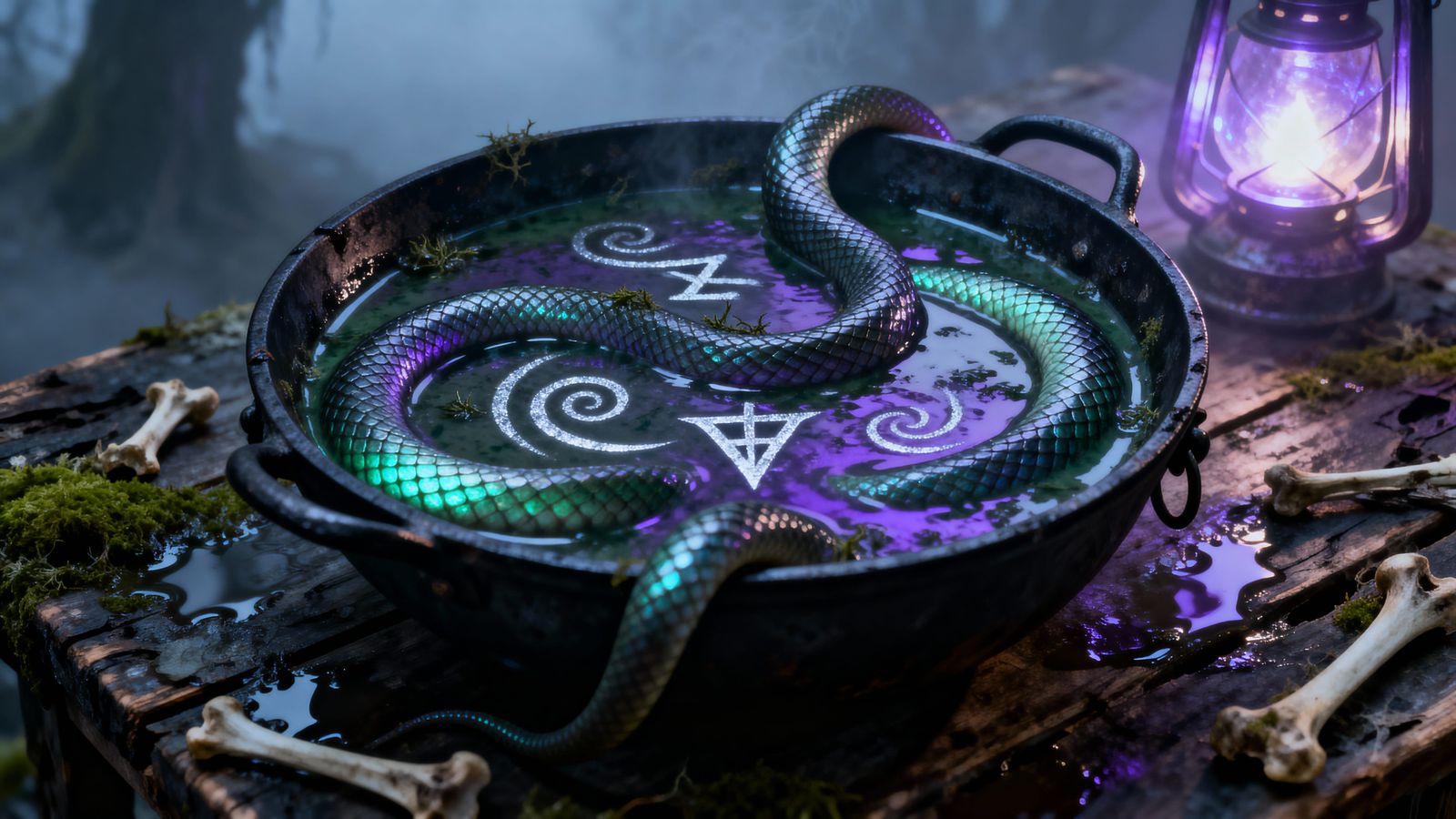 Eerie Shadowfell Eel Stew in Cauldron Bowl