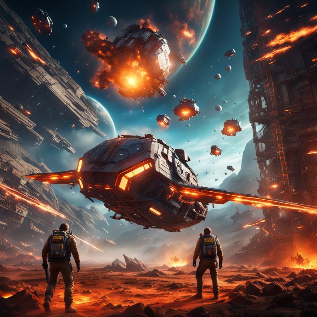 Terrifying Dropships Landing on High-Tech World