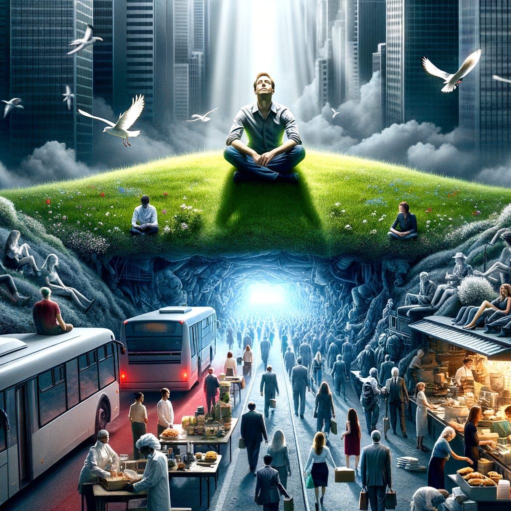 Man Finds Serenity in a World of Monotony