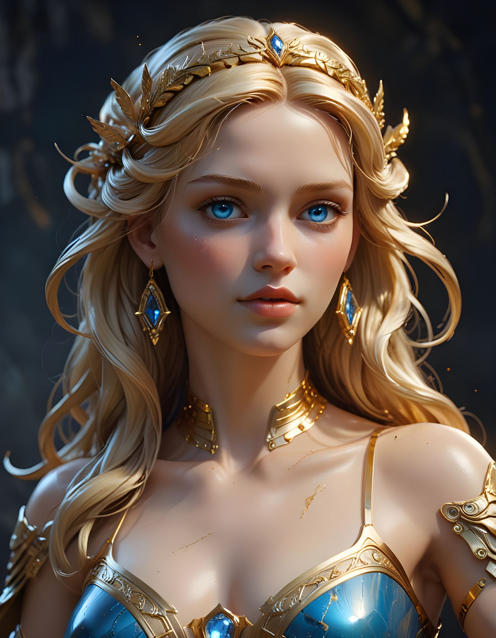 Cyber Goddess Unveiled in Classical Glory