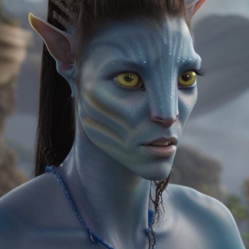 Photorealistic Portrait of a Female Na'vi Character