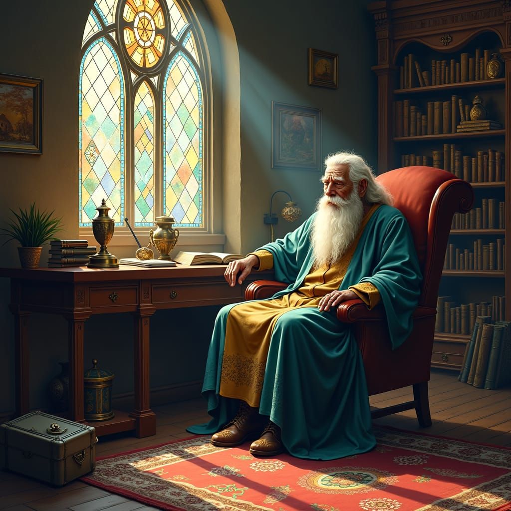 Wizard in Study: Painterly Fantasy Art