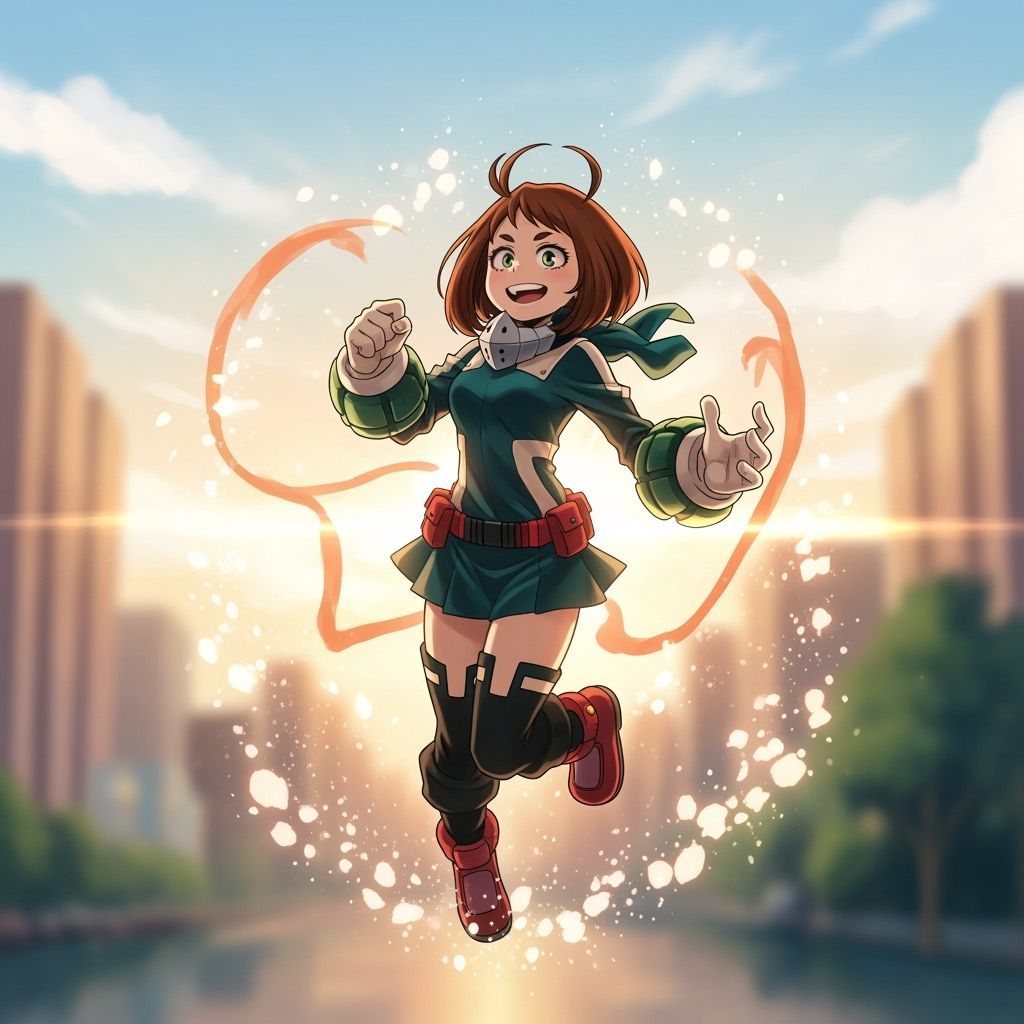 Ochaco Uraraka Floating in Golden Hour Light