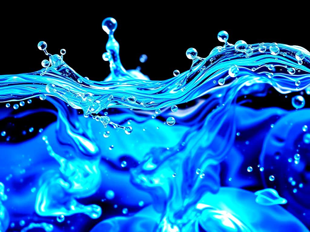 Liquid Abstract Art in Deep Blue Hues