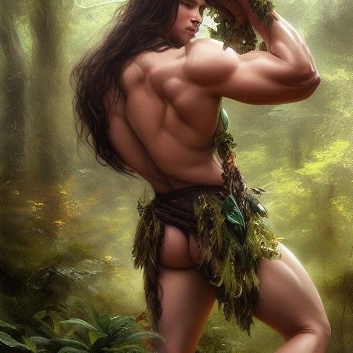 Seductive Druid in Summer Forest: A Fantasy Portrait