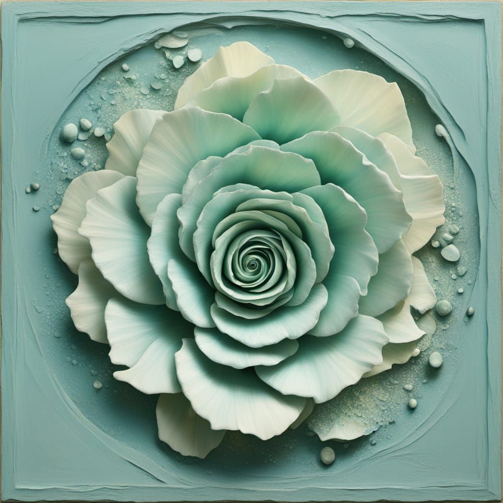 Surreal Abstract Painting of Mineral Swirls