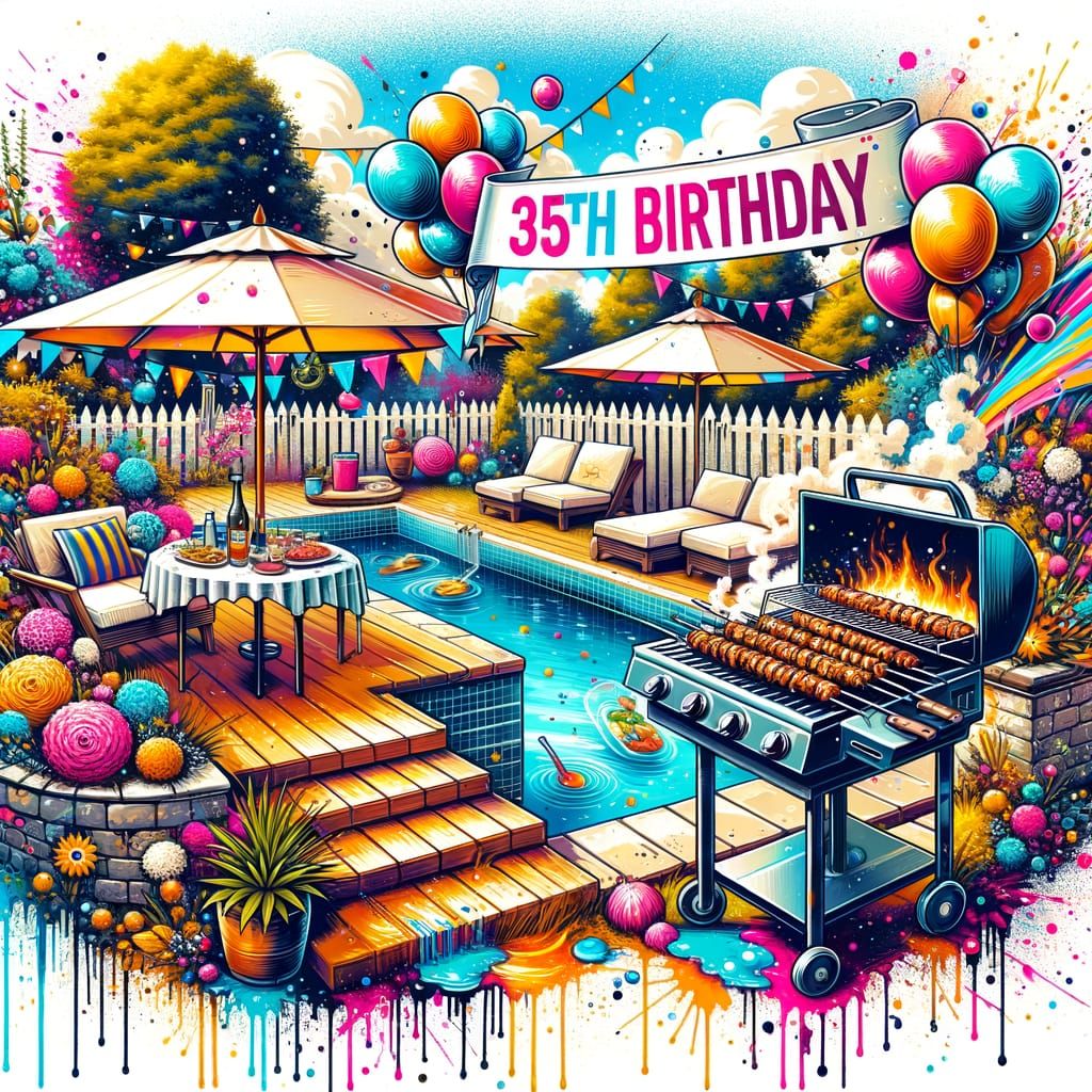 Vibrant 35th Birthday Garden Party Scene