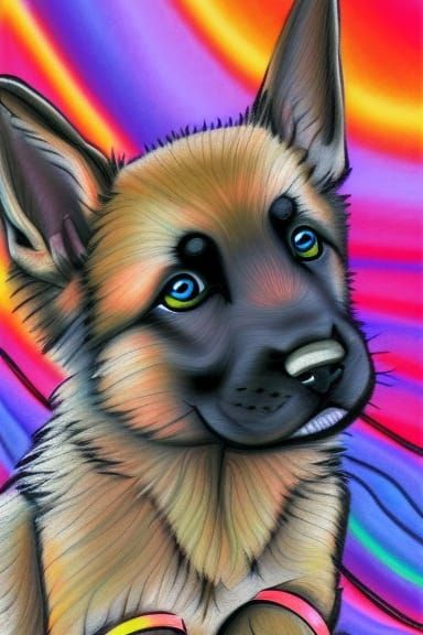 german shepherd cartoon drawing