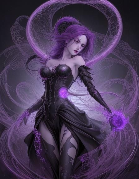 Gothic Goddess of Spirits in Baroque Science Fantasy Style