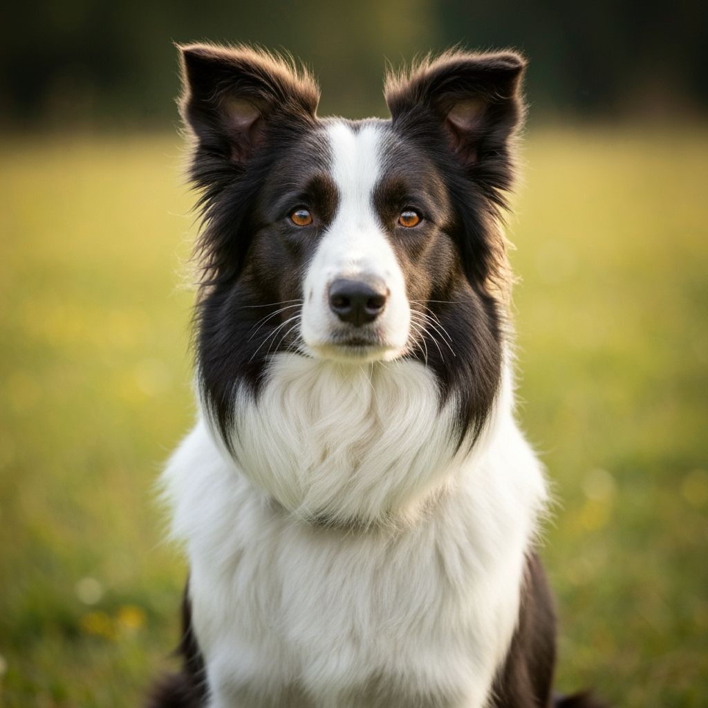 Majestic Border Collie in Sunlit Meadow