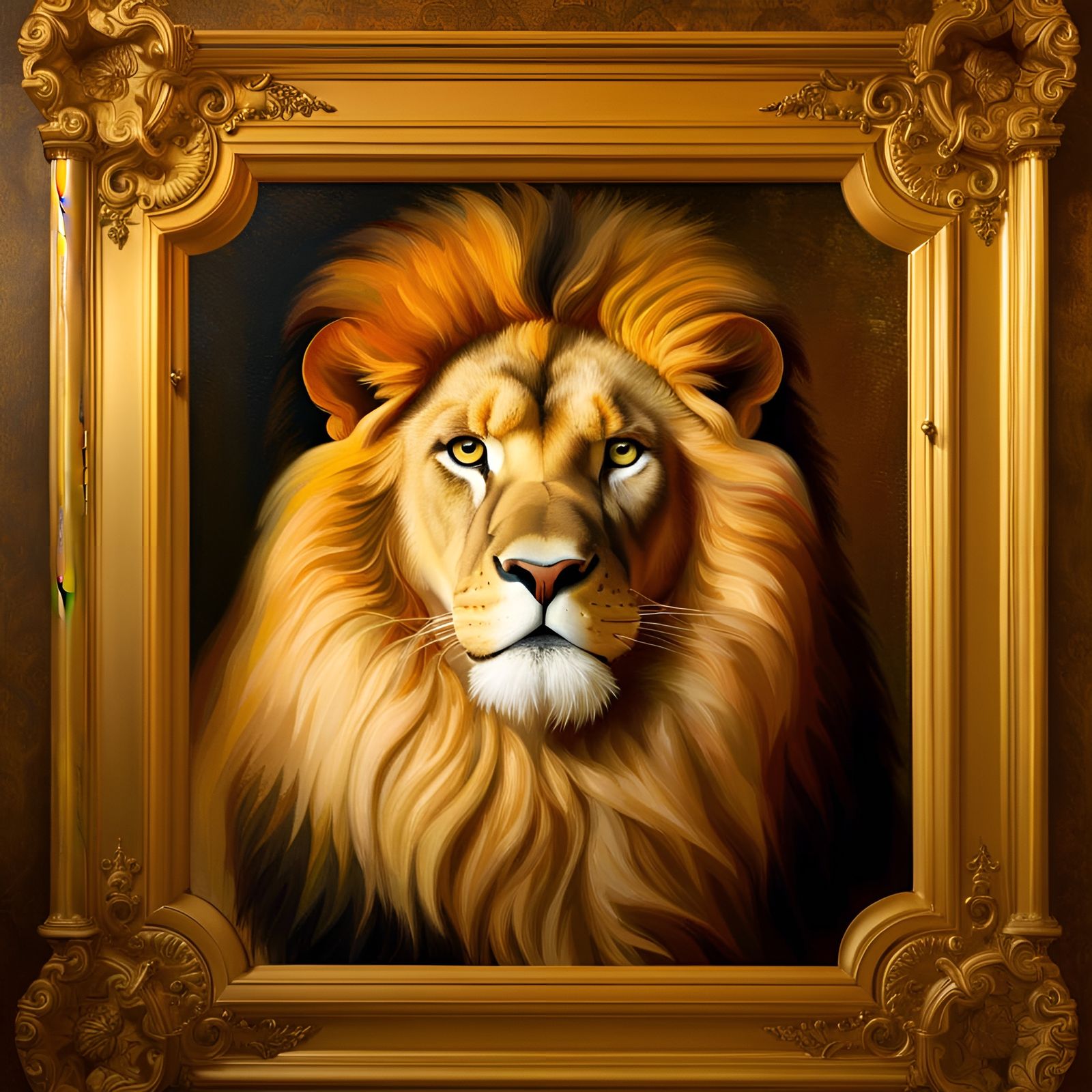 "Majestic Majesty: Regal Portrait of a Renaissance Lion"