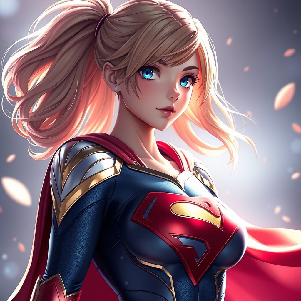 Supergirl in 3D Anime Art Style