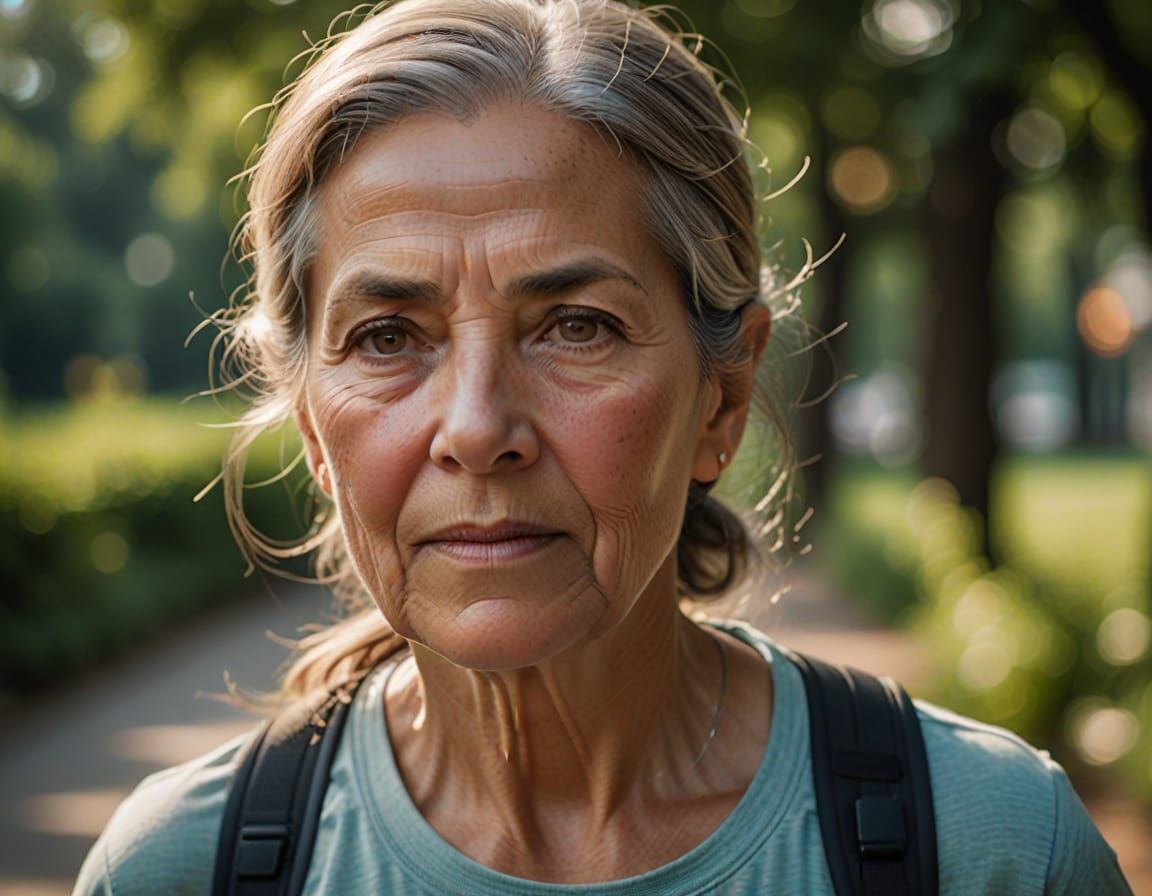 Determined Senior Woman in Motion