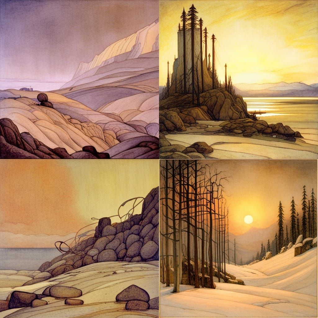 Romantic Landscape Art in Naturalist Style