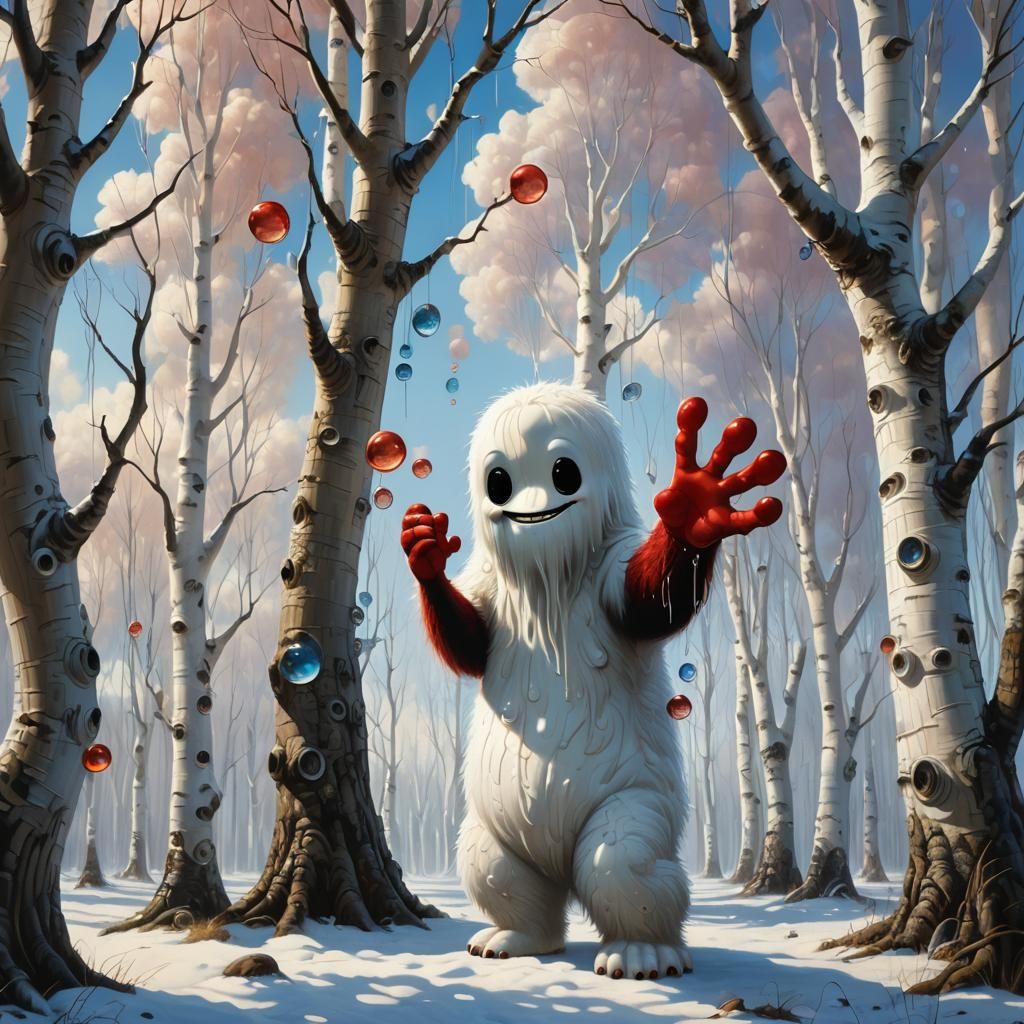 Surreal Furry Creature in Dreamscape